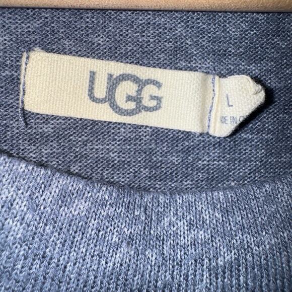 UGG Large Blue Tie Waist Long Sleeve Top - Picture 3 of 4
